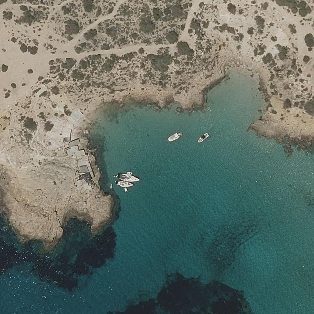 Aerial map of Casetes de pescadors de Cala Tarida
