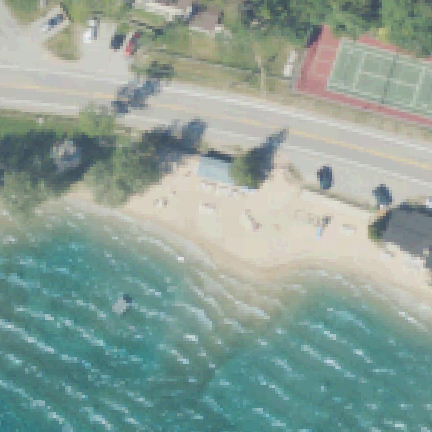 Aerial map of Chimney Corners Resort Beach