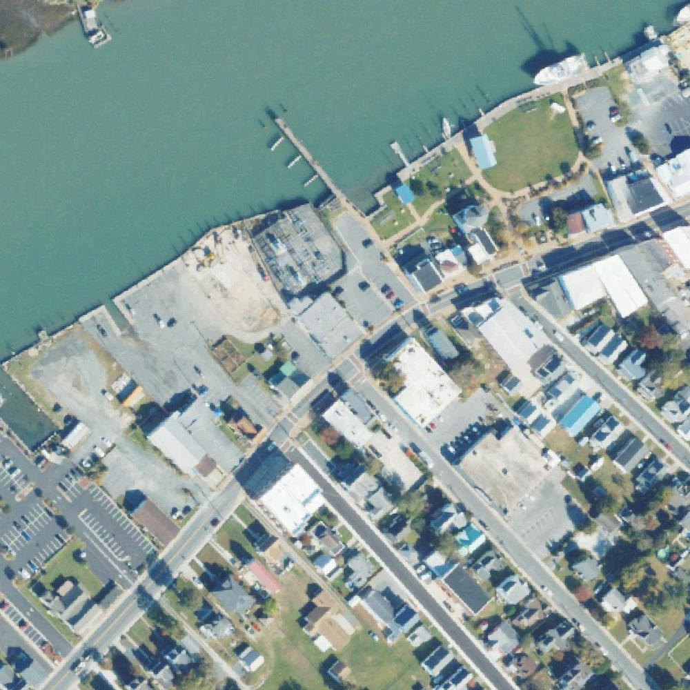 Aerial map of Chincoteague Island