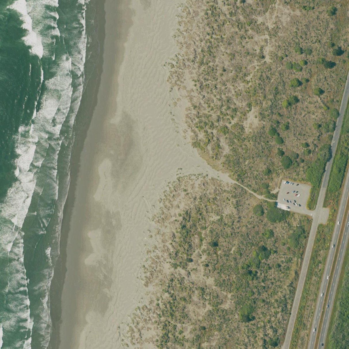 Aerial map of Clam Beach County Park
