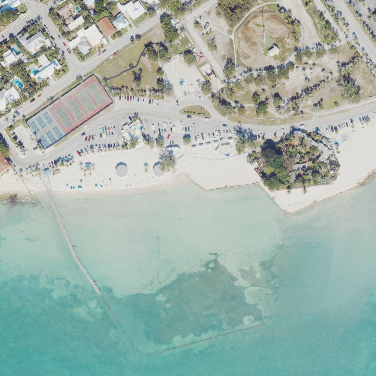 Aerial map of Clarence S.Higgs Memorial Beach