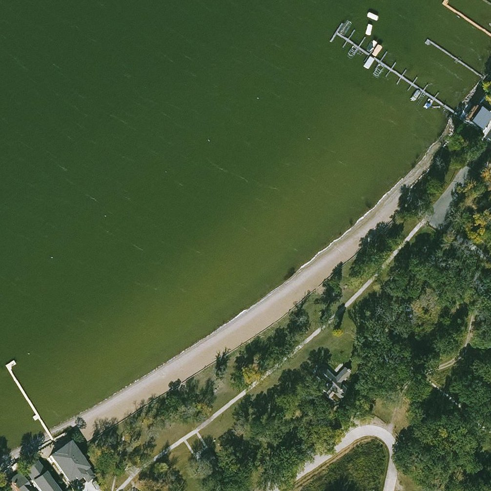Aerial map of Clear Lake State Park Beach