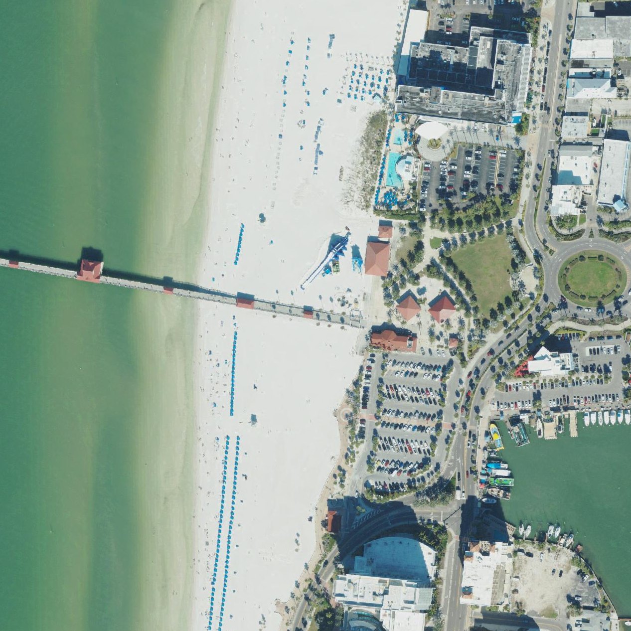 Aerial map of Clearwater Beach (Clearwater, Florida)