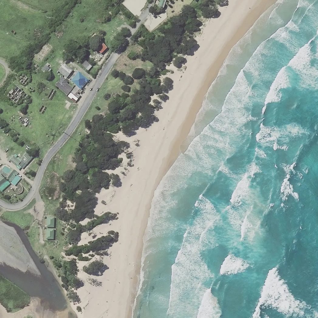 Aerial map of Coffee Bay Main Beach