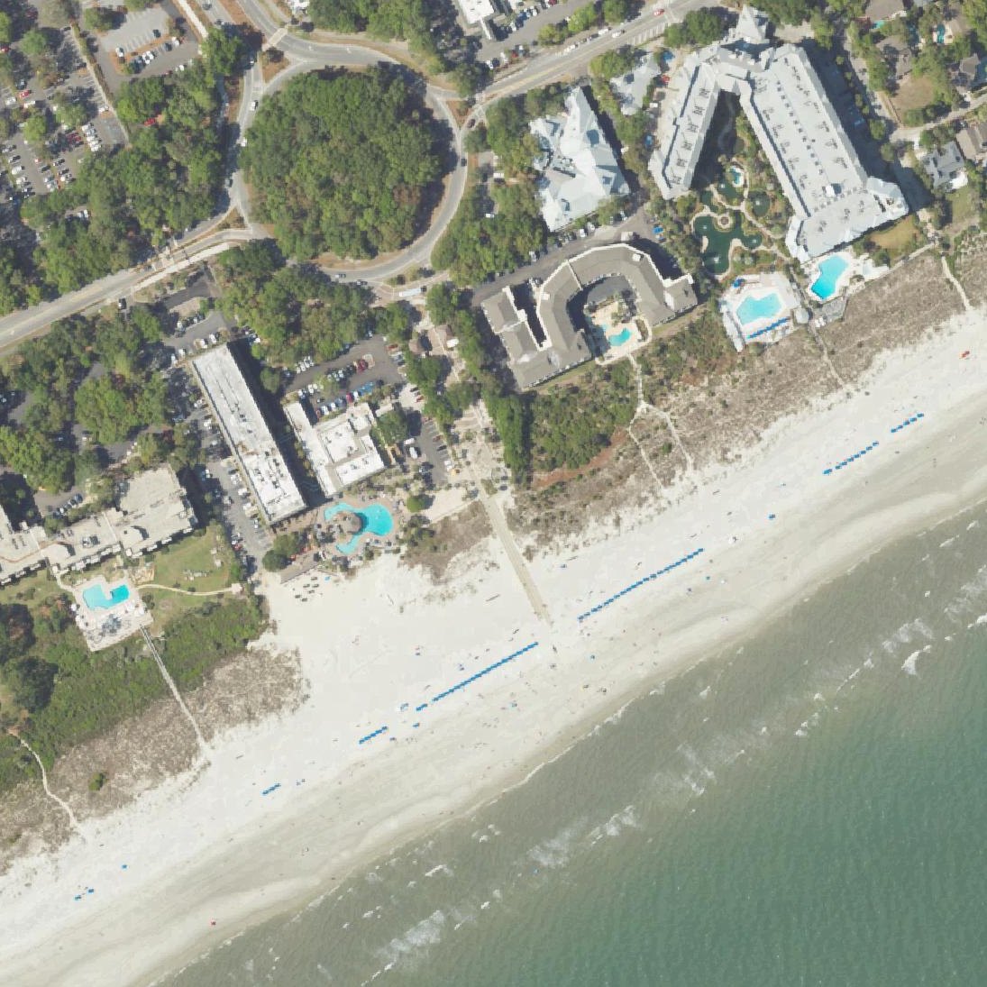 Aerial map of Coligny Beach Park