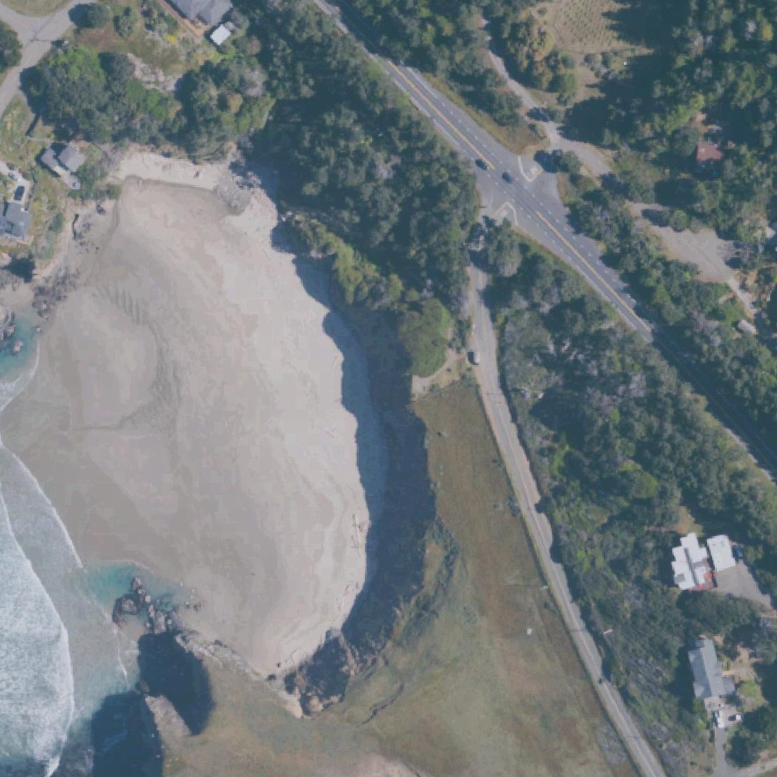 Aerial map of Cooks Beach