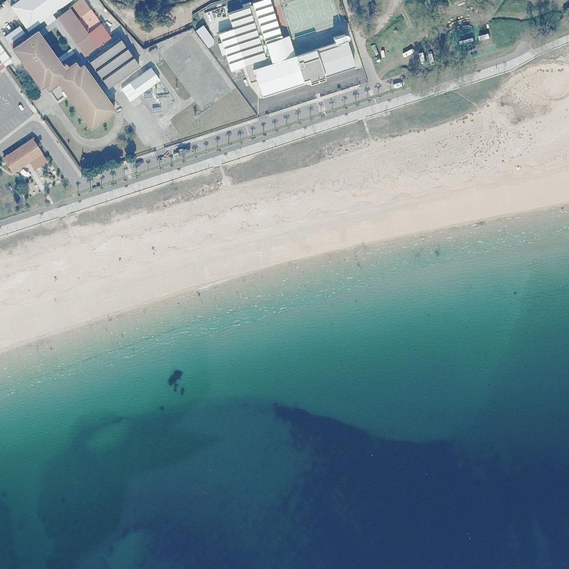 Aerial map of Coroso Beach
