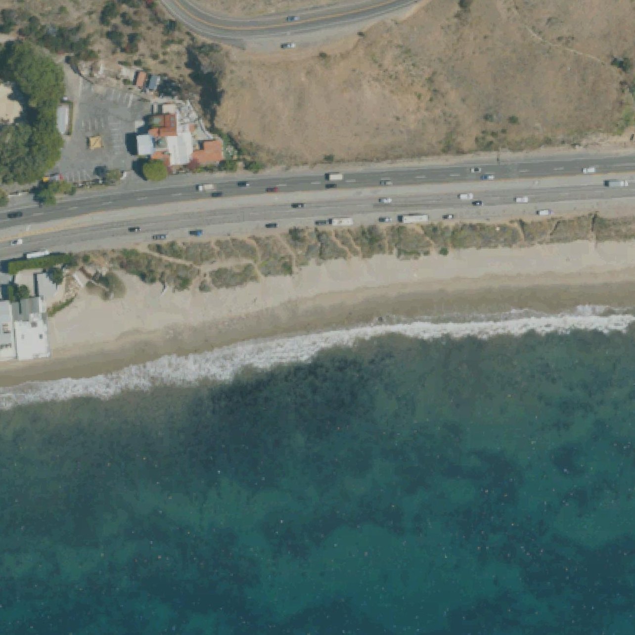 Aerial map of Corral State Beach