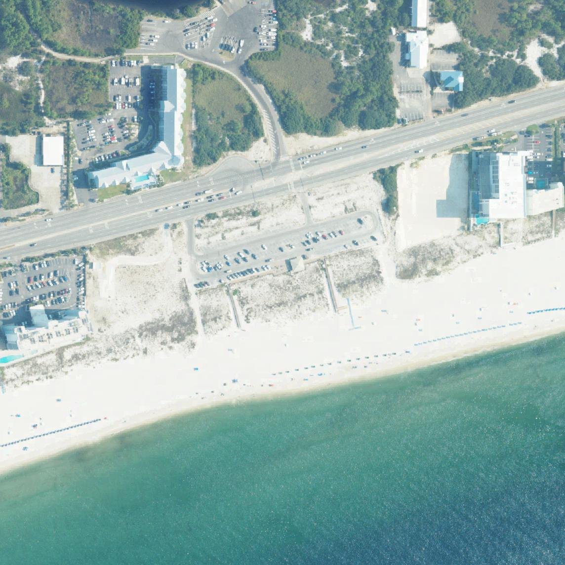 Aerial map of Cotton Bayou Public Beach Access