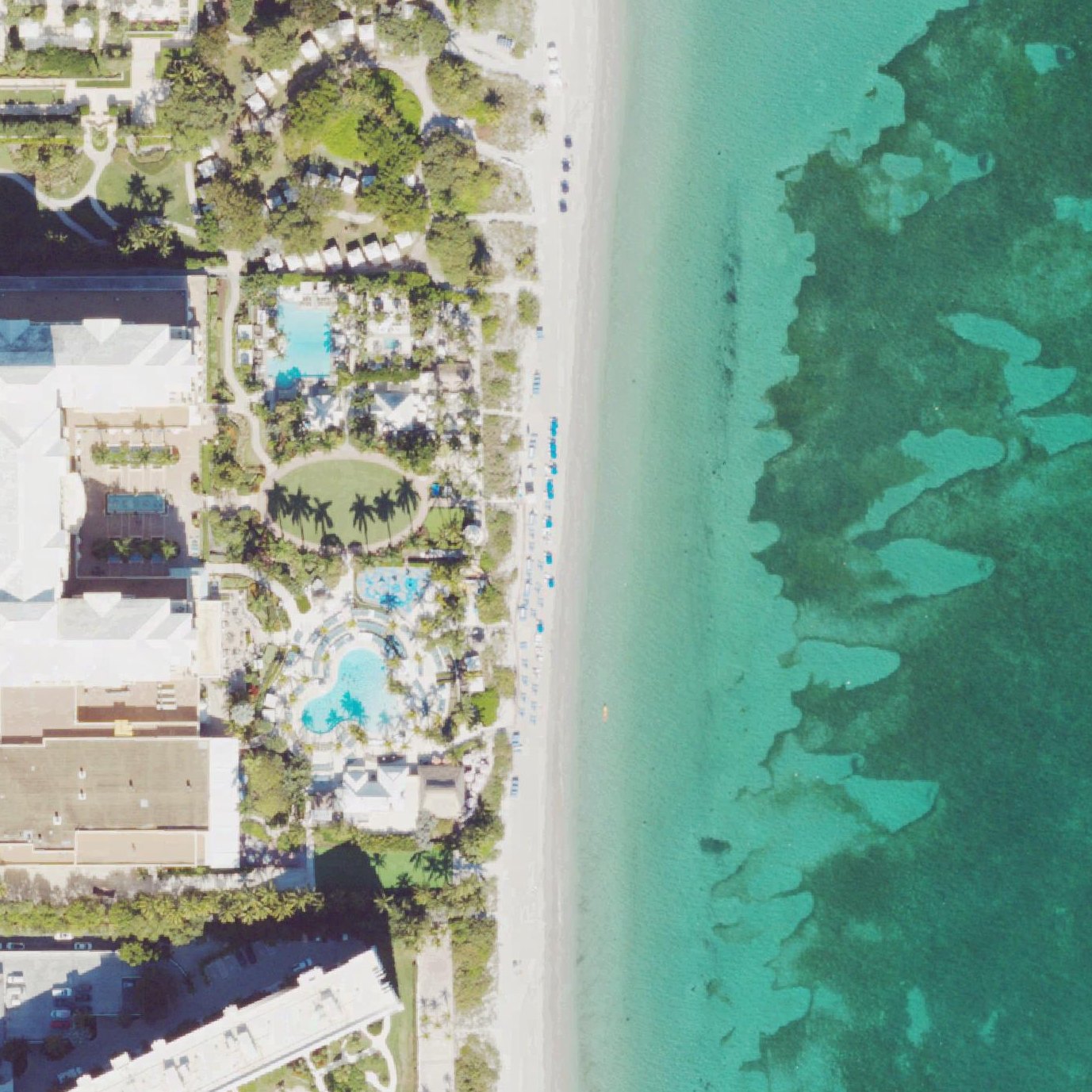 Aerial map of Crandon Park Beach