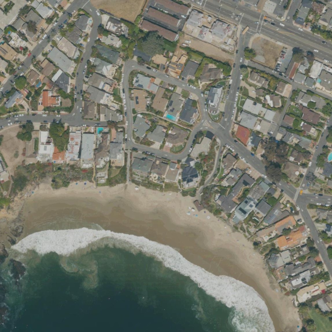 Aerial map of Crescent Bay Beach