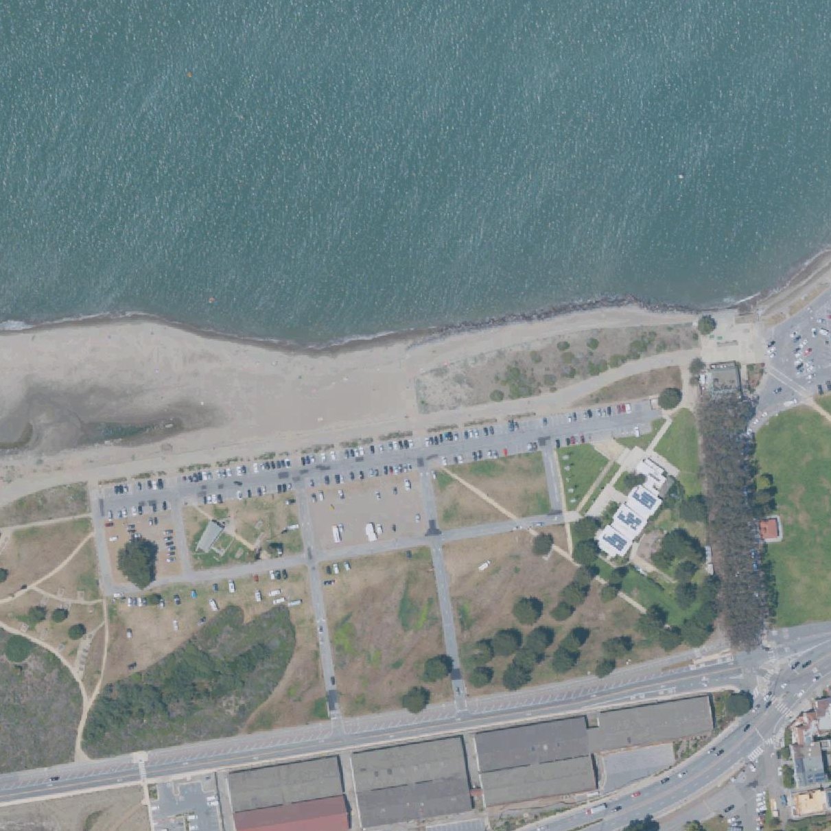 Aerial map of Crissy Field East Beach
