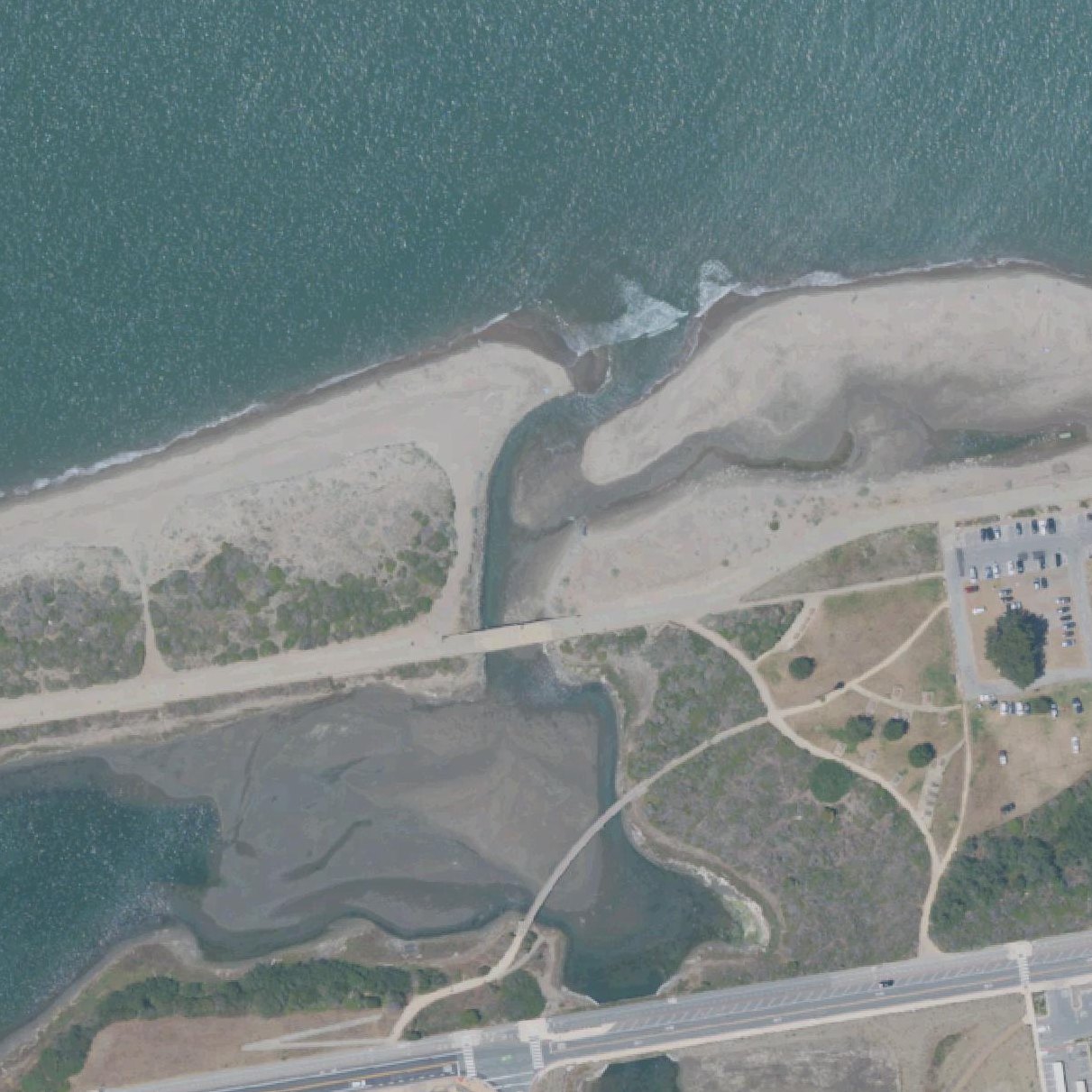 Aerial map of Crissy Field South Beach