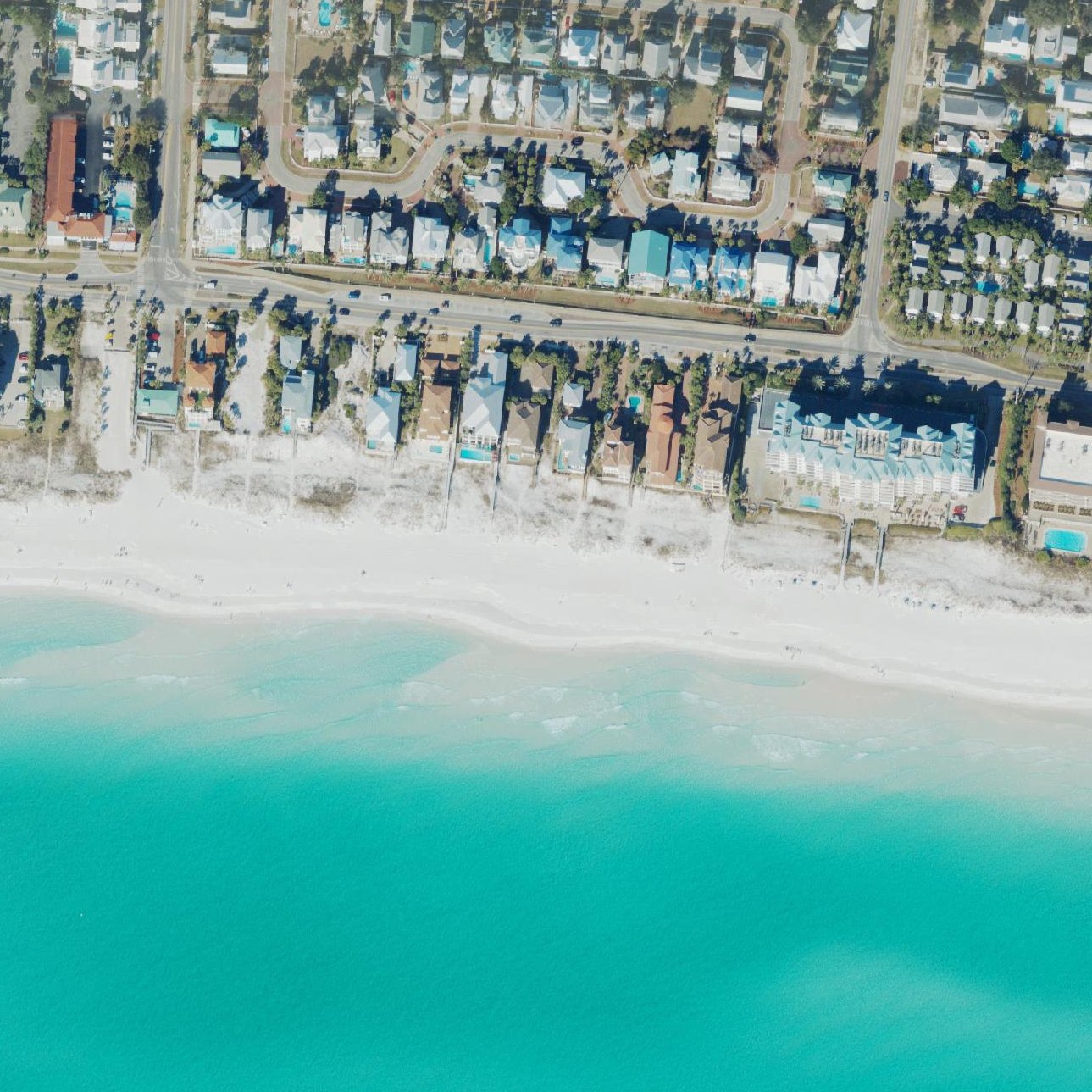 Aerial map of Crystal Beach Destin FL