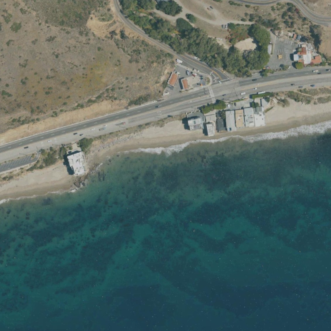 Aerial map of Dan Blocker Beach Malibu