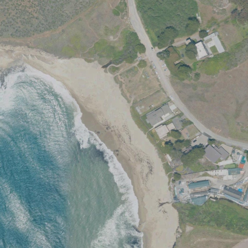 Aerial map of Davenport Landing Beach