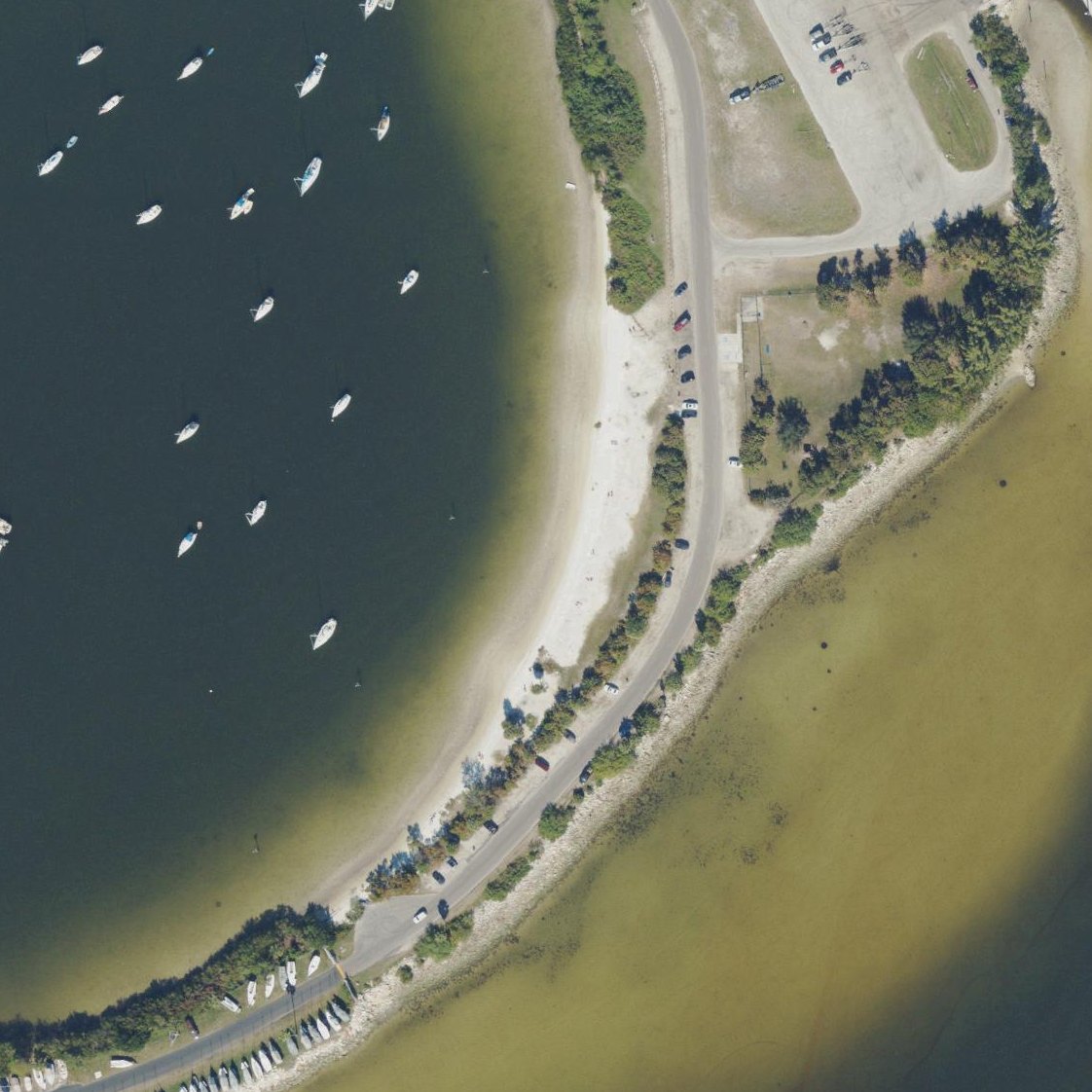 Aerial map of Davis Island Beach