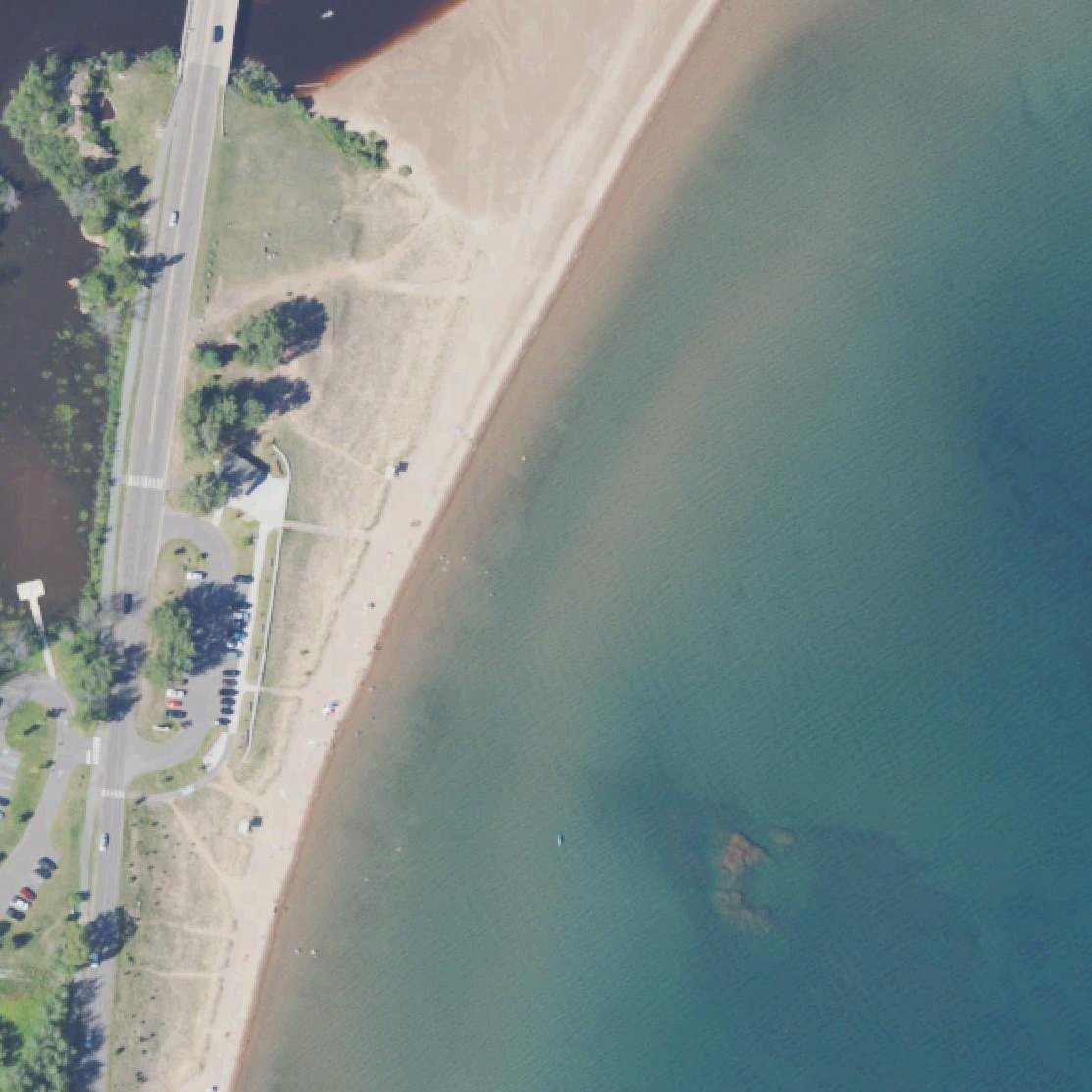 Aerial map of Dead River Beach