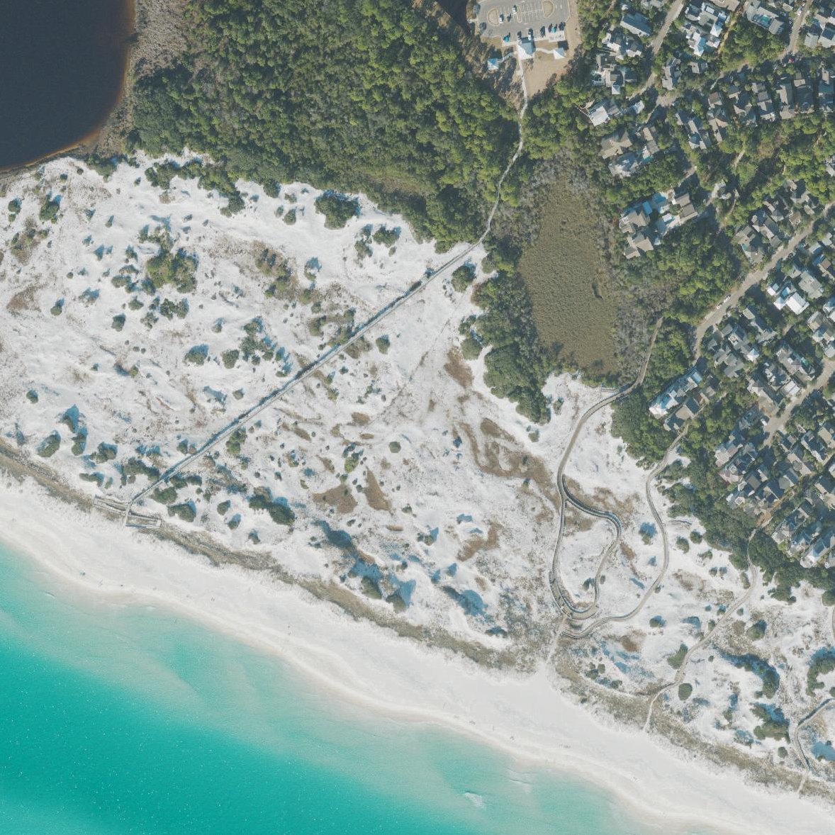 Aerial map of Deer Lake State Park Beach Access