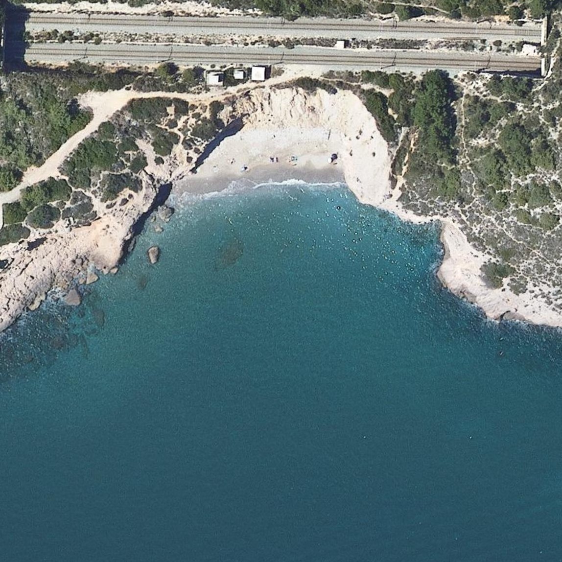 Aerial map of Del Pebre Beach