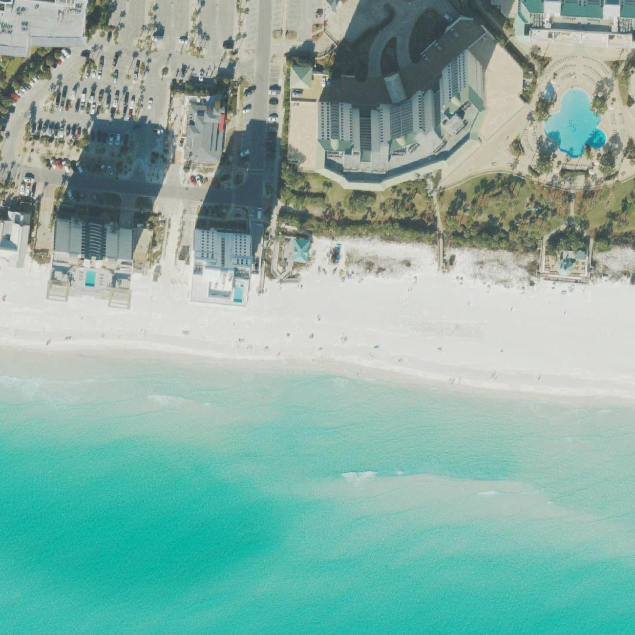 Aerial map of Destin Beach Shore