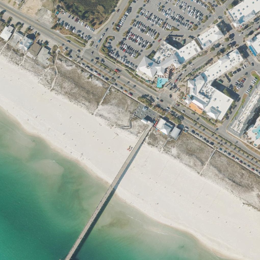 Aerial map of Dog Beach at Pier Park Panama City Beach