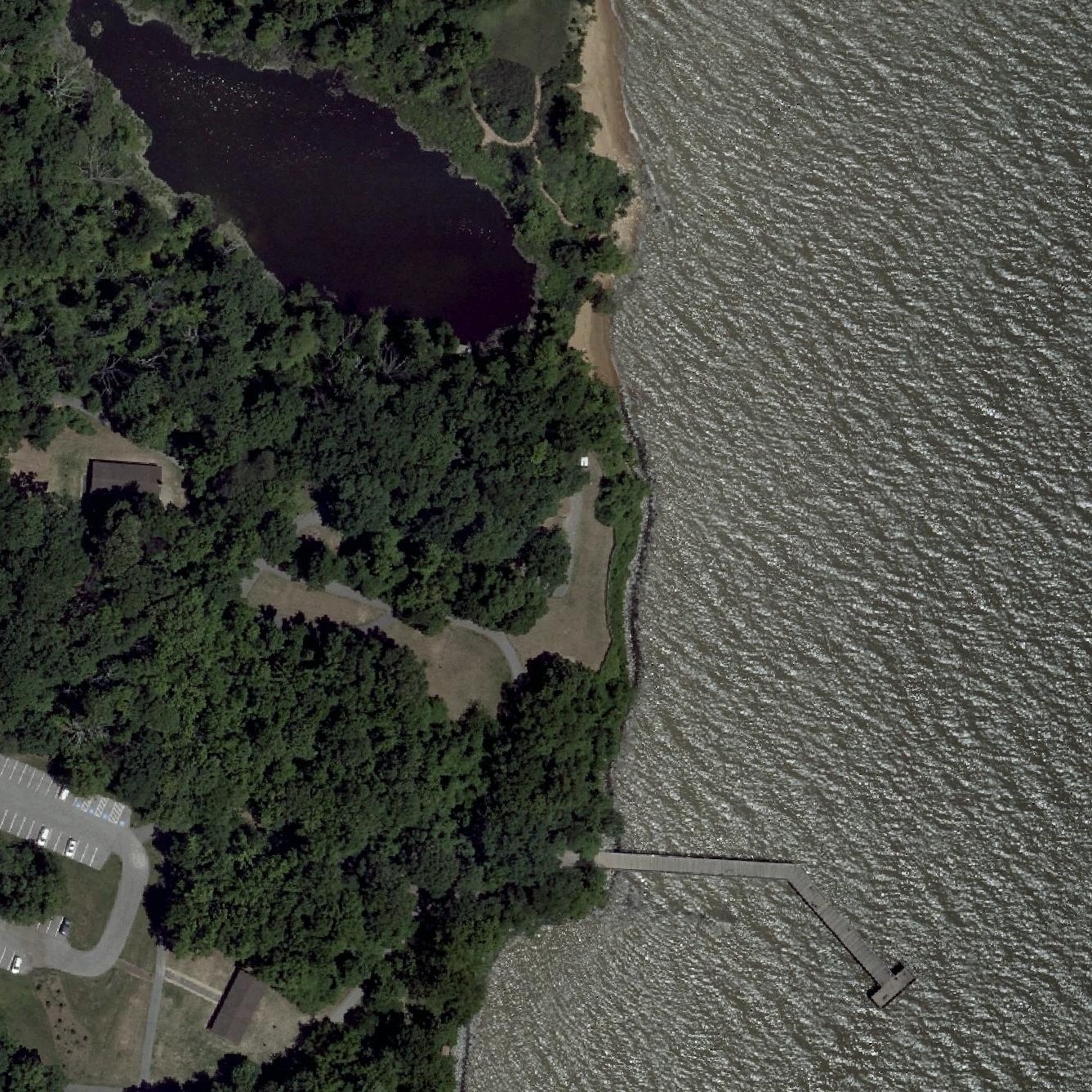 Aerial map of Downs Park Dog Beach