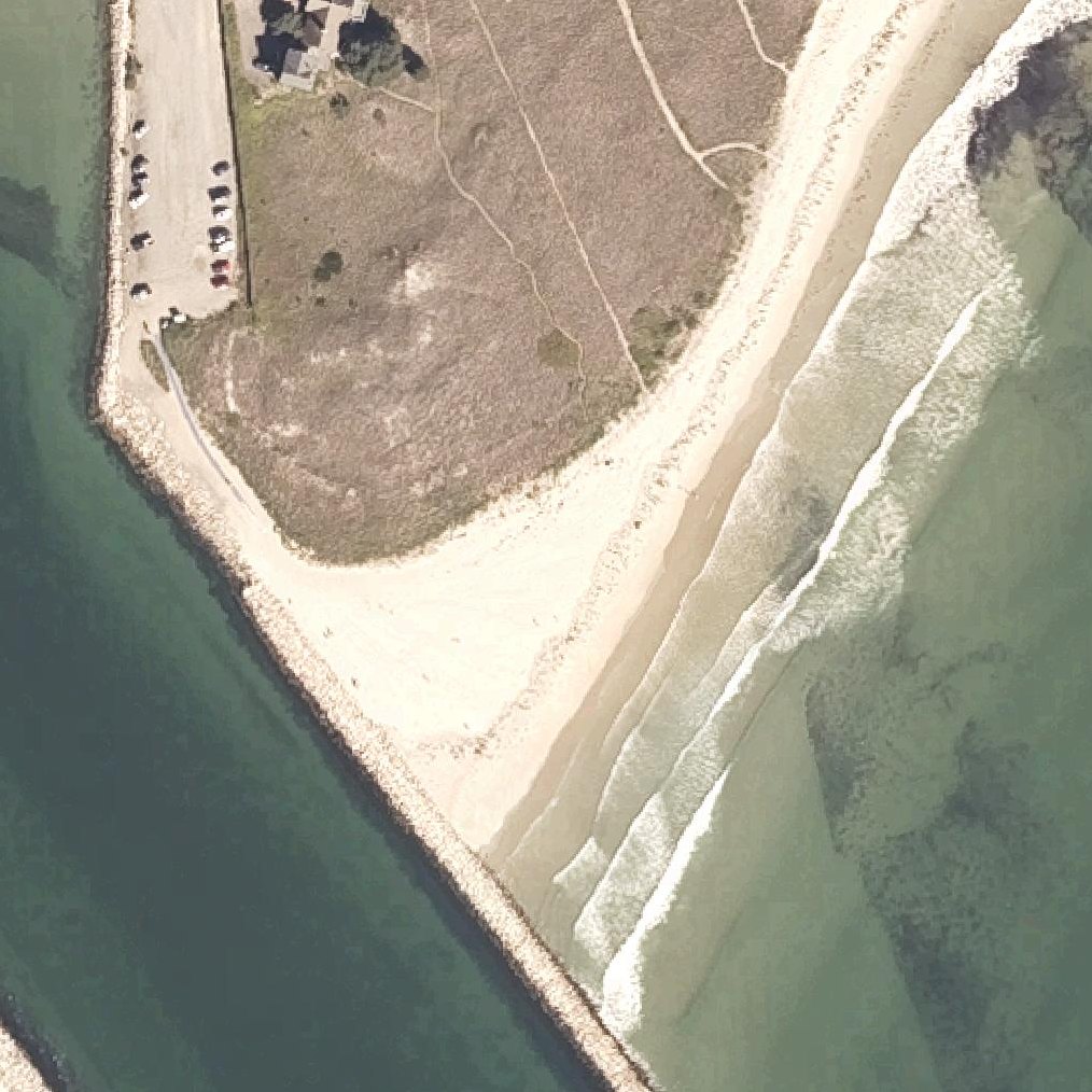 Aerial map of Drakes Island Beach