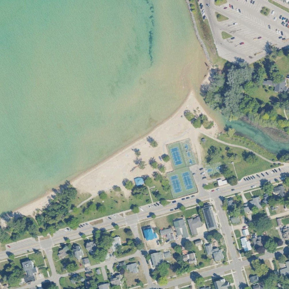 Aerial map of Elk Rapids Sandbar