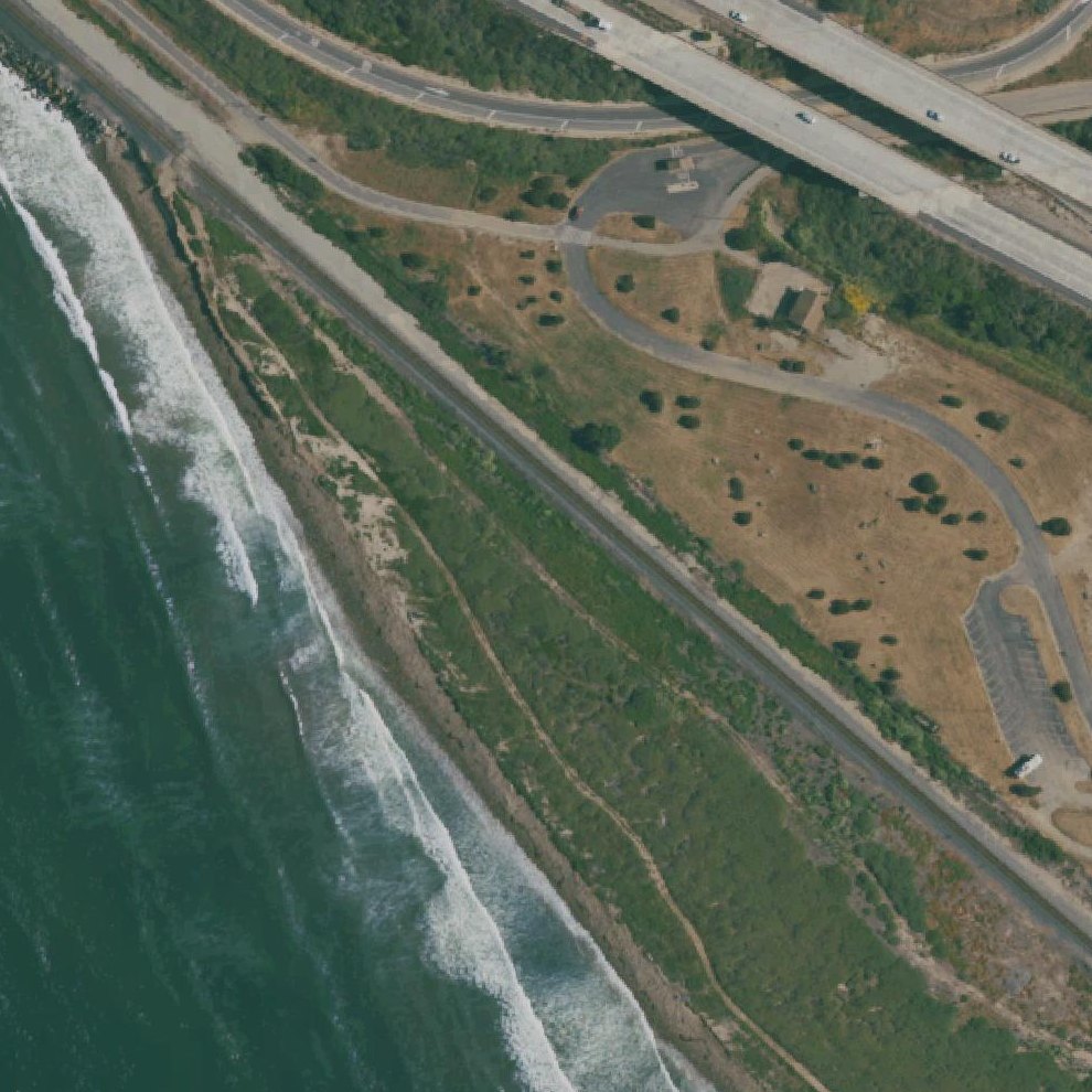 Aerial map of Emma Wood State Beach