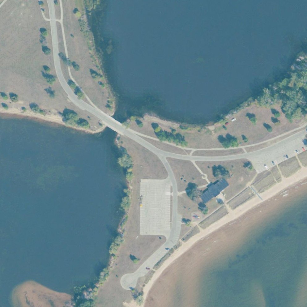 Aerial map of Escanaba Public Beach
