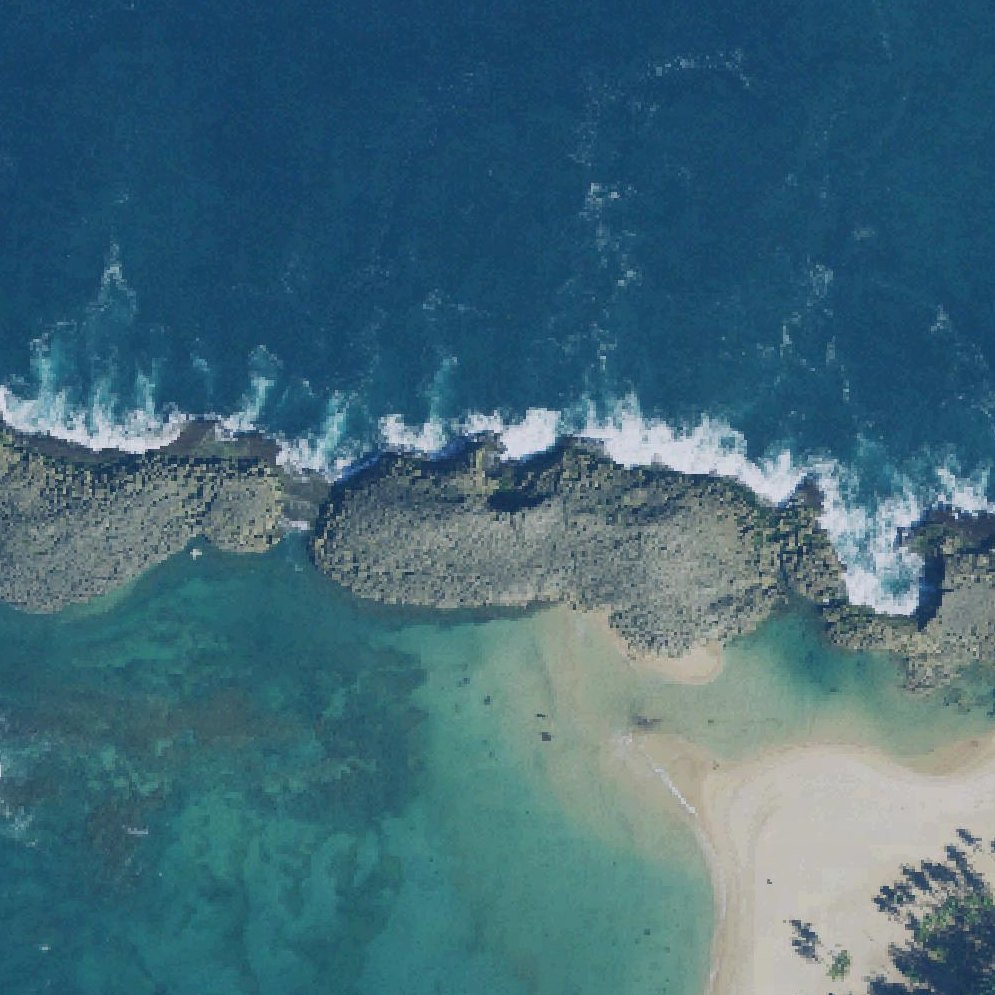 Aerial map of Flag at Puerto Nuevo Beach rocks