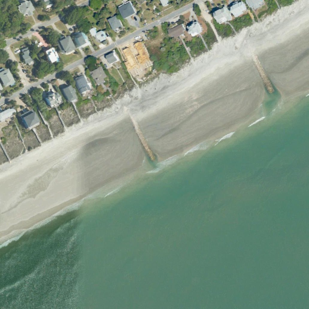 Aerial map of Folly Beach