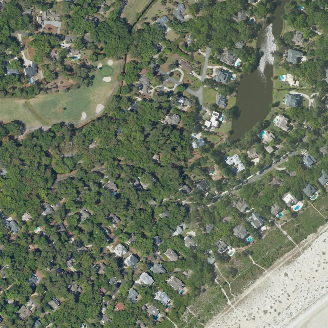 Aerial map of Folly Field Beach
