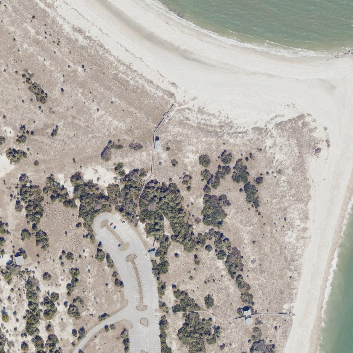Aerial map of Fort Clinch State Park East Beach Access