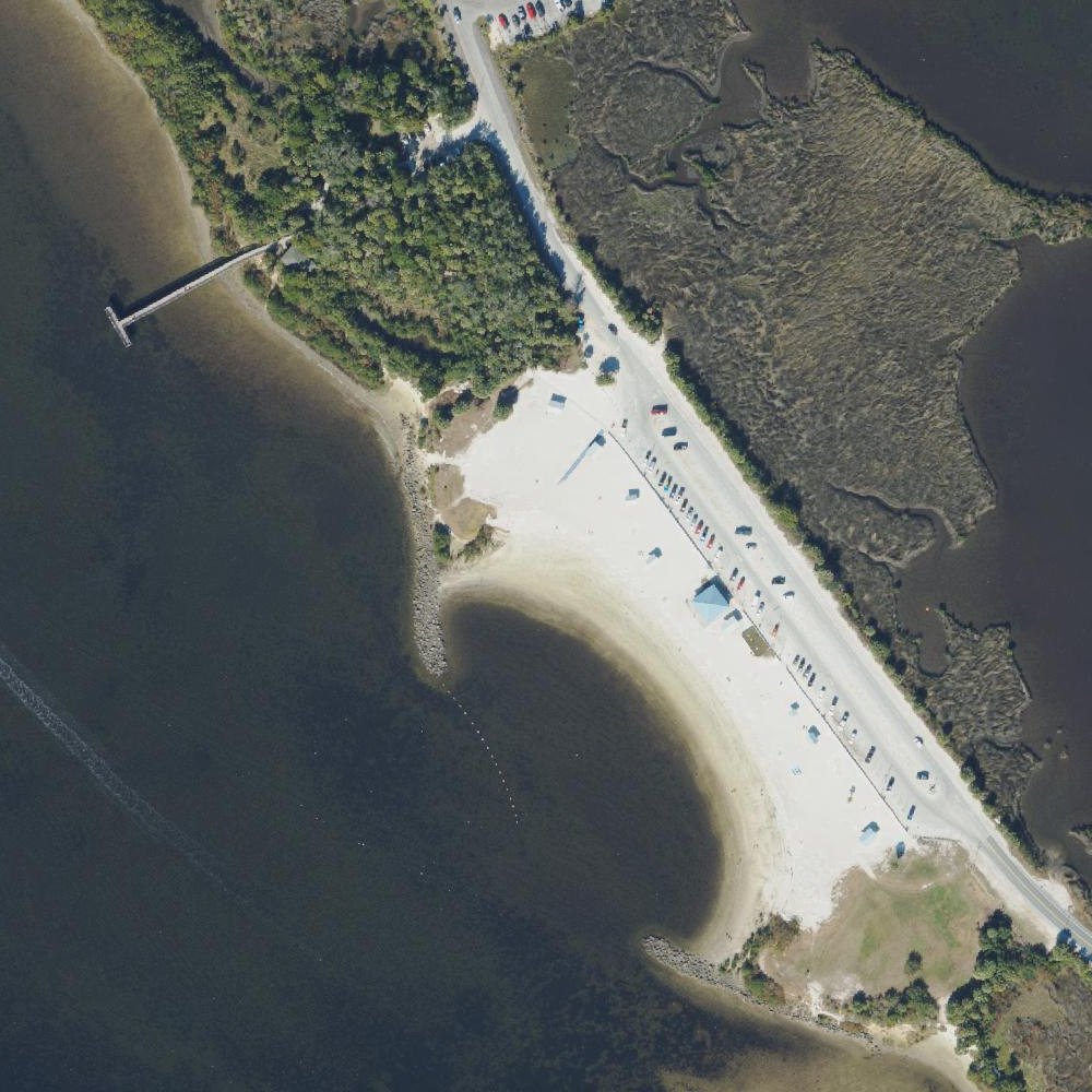 Aerial map of Fort Island Beach