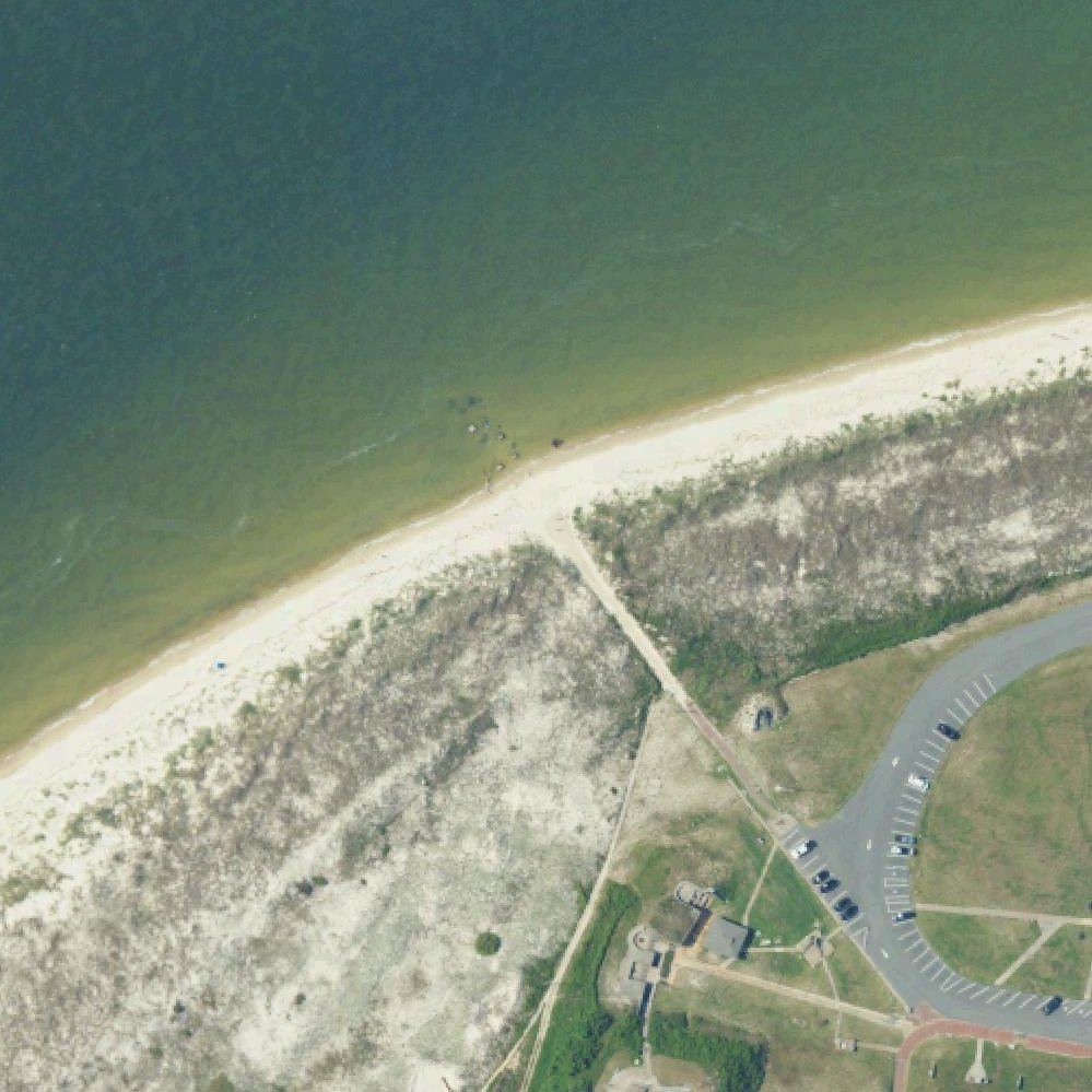 Aerial map of Fort Morgan Beach