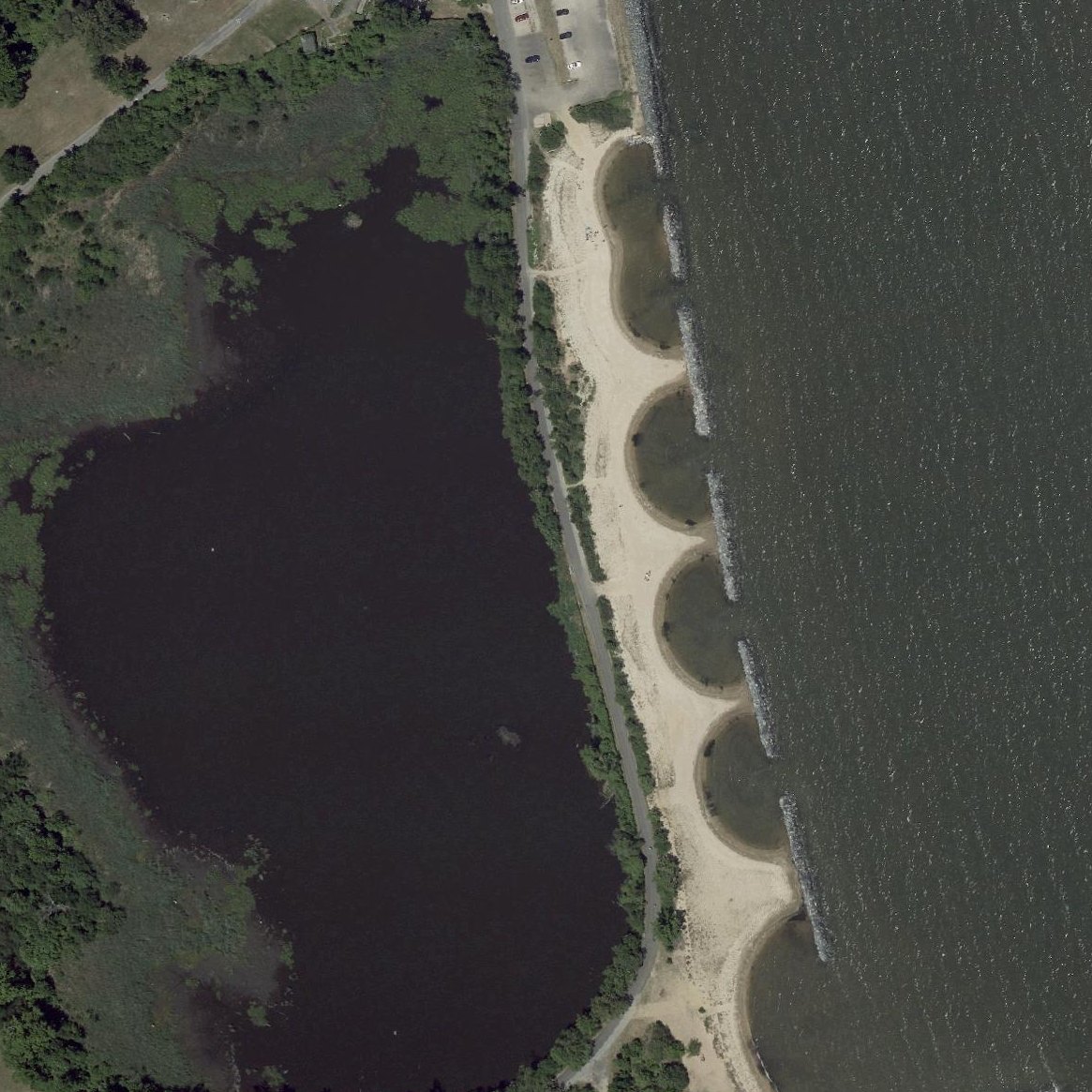 Aerial map of Fort Smallwood Park Beach Area