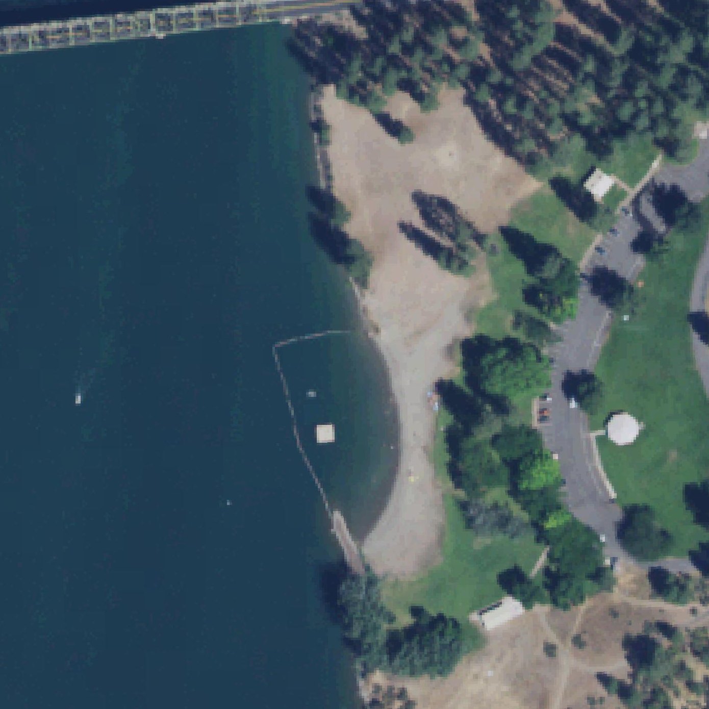 Aerial map of Fort Spokane Picnic Area & Beach