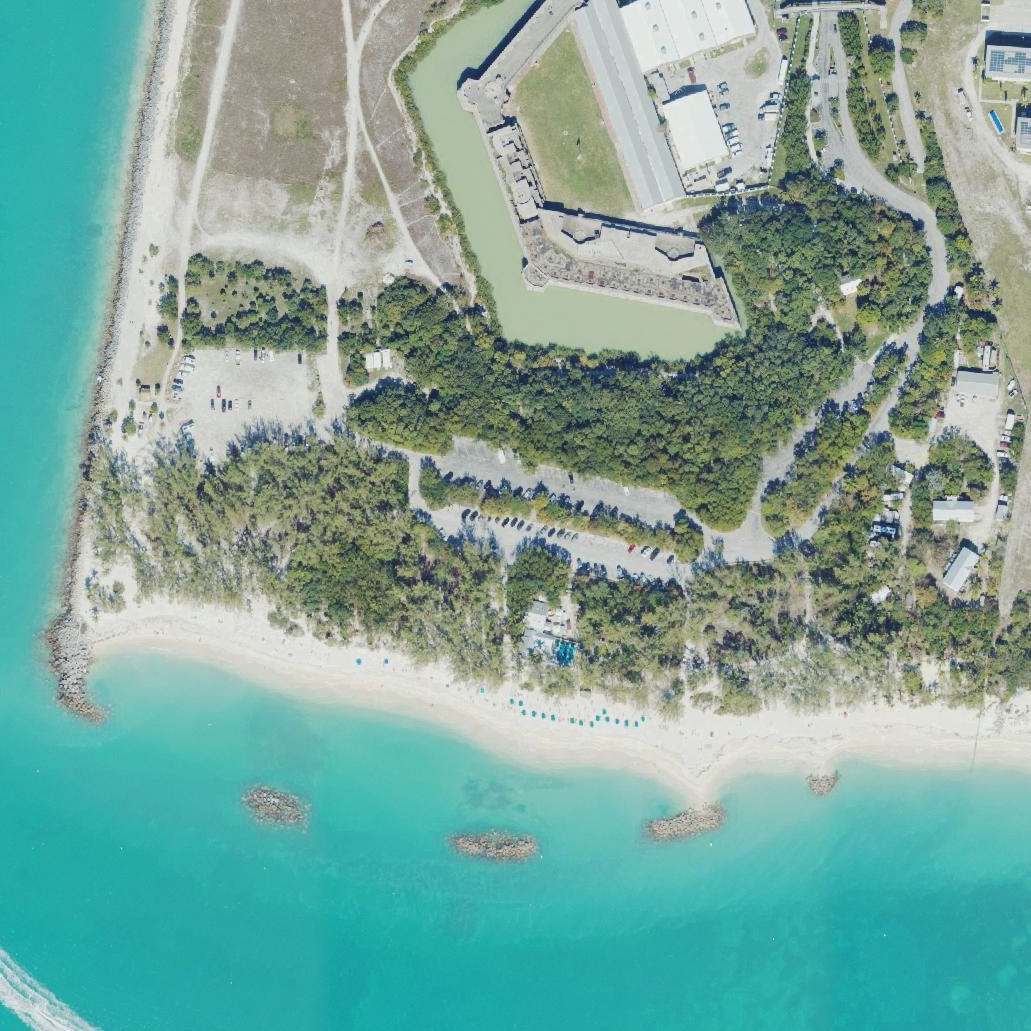 Aerial map of Fort Zachary Taylor Historic State Park Beach