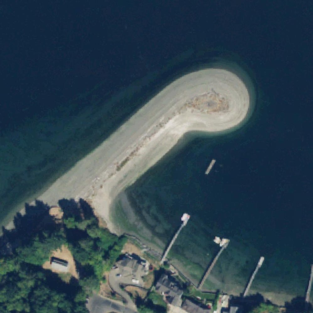 Aerial map of Fox Island Sand Spit