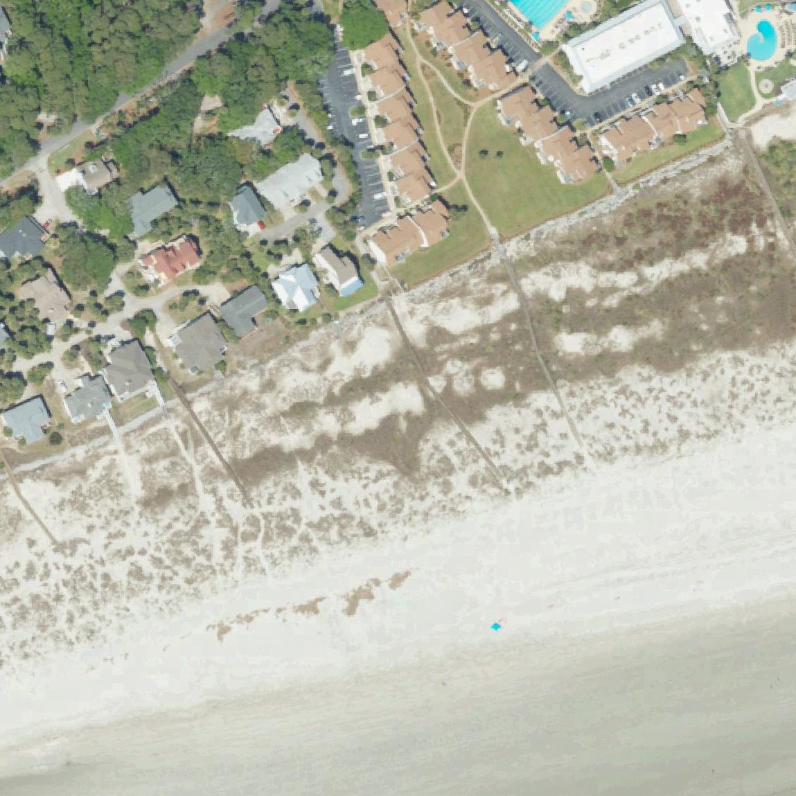 Aerial map of Fripp Island beach