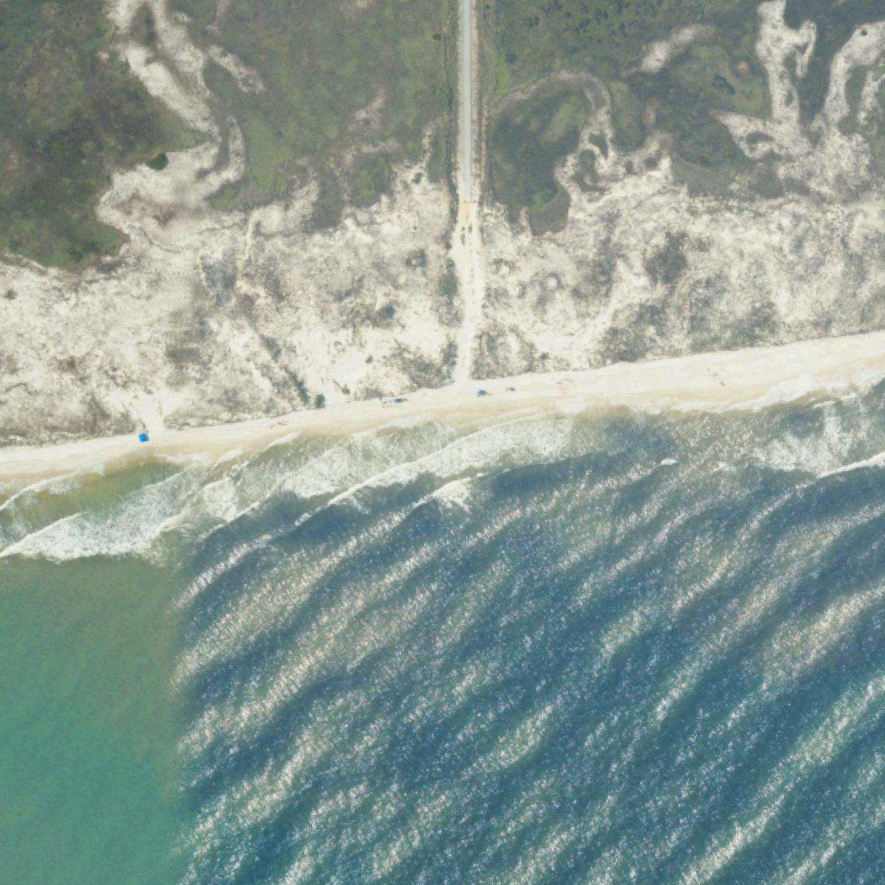 Aerial map of Ft. Morgan Fishing Beach