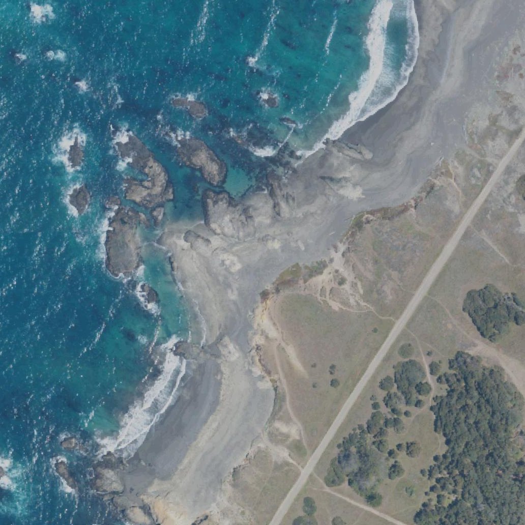 Aerial map of Glass Beach