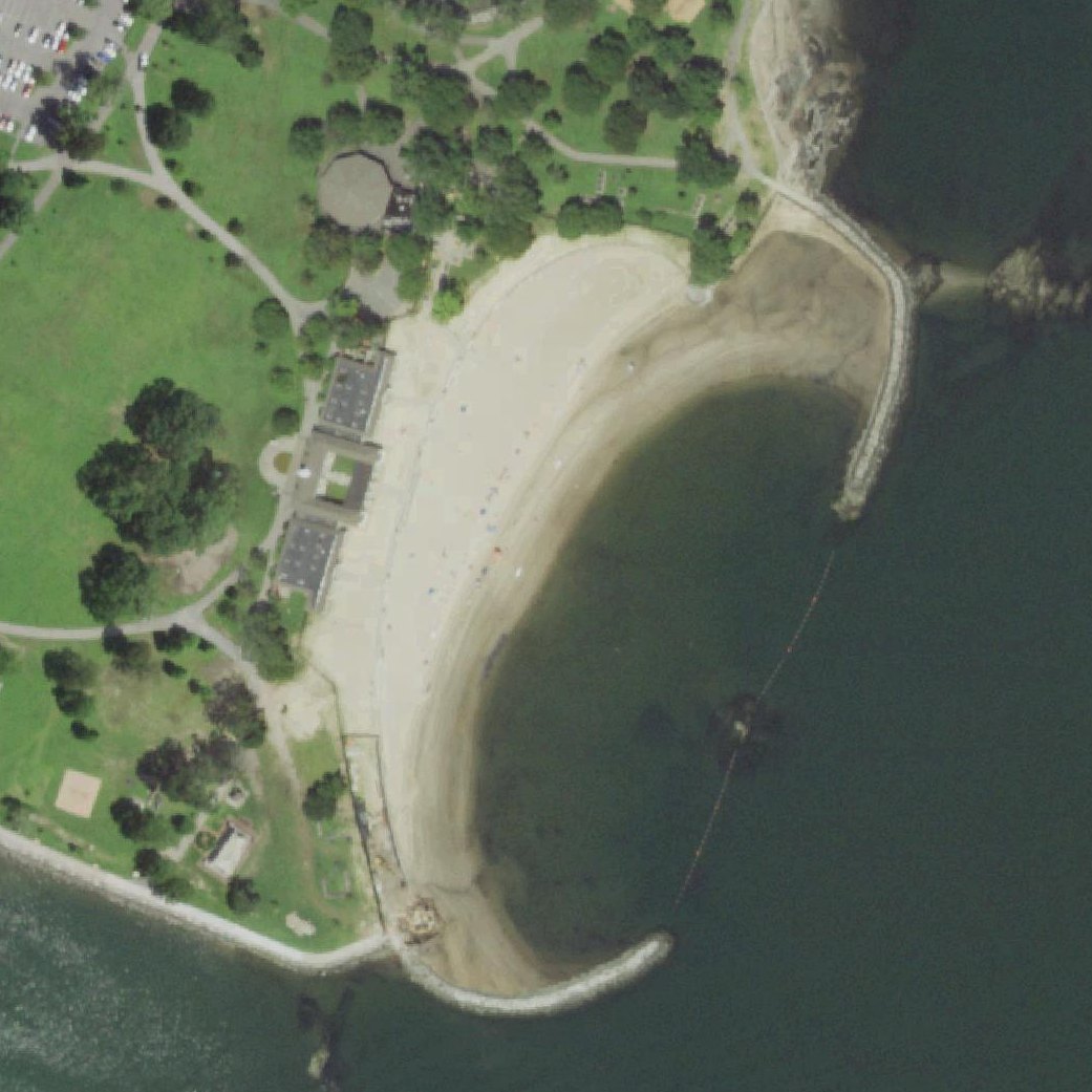 Aerial map of Glen Island Beach