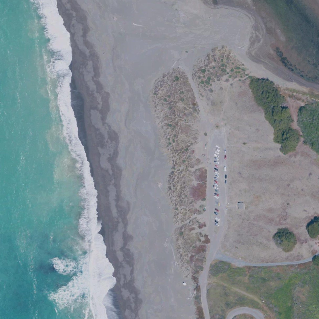 Aerial map of Goat Rock Beach