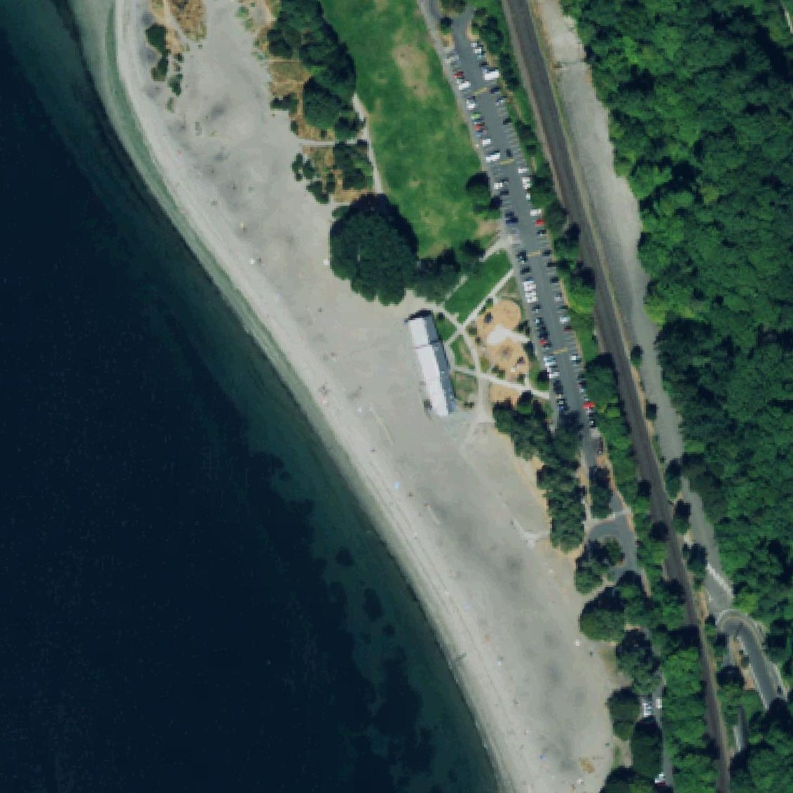 Aerial map of Golden Gardens Beach