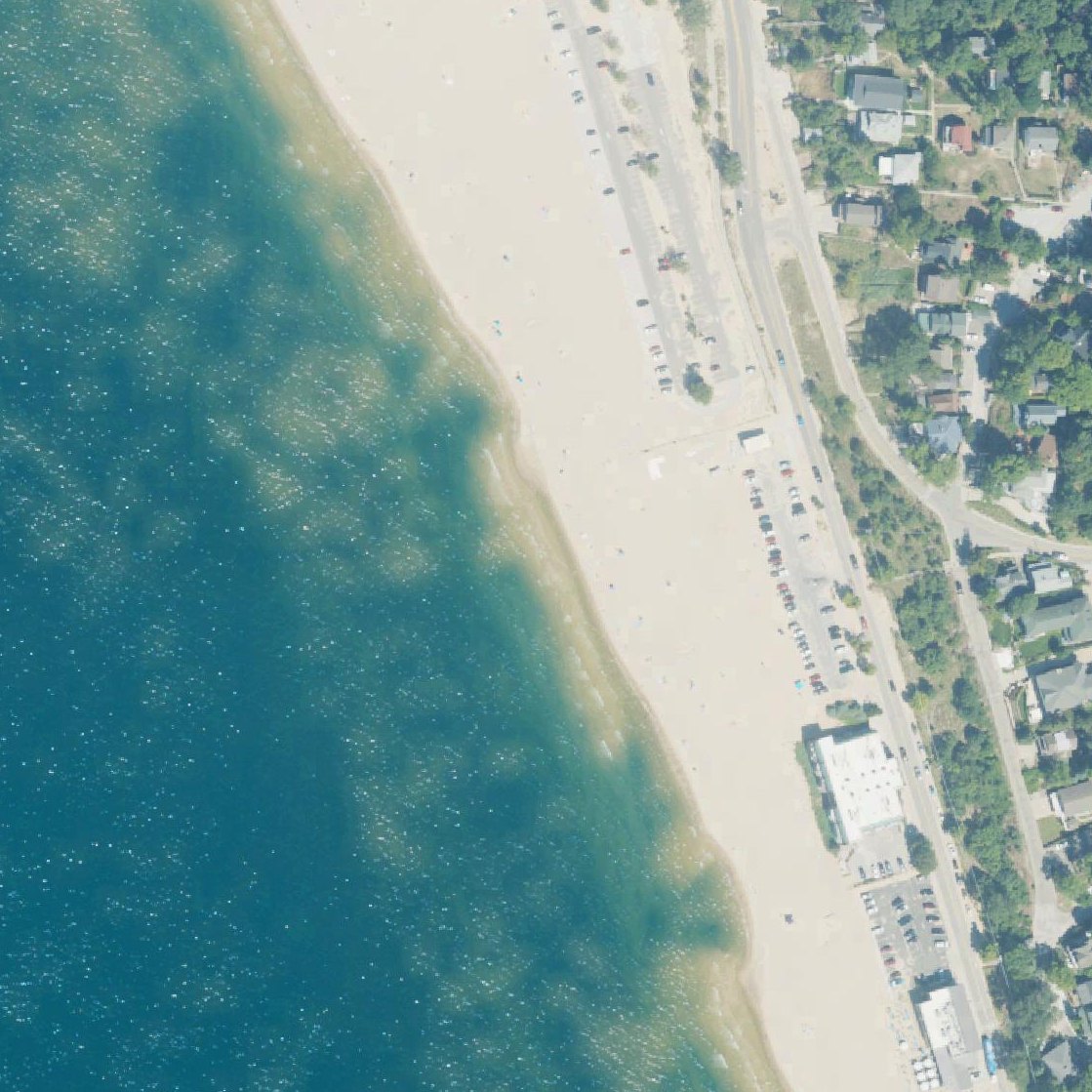 Aerial map of Grand Haven City Beach