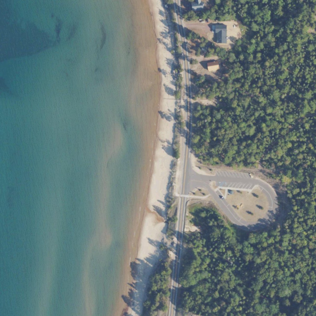 Aerial map of Great Sand Bay