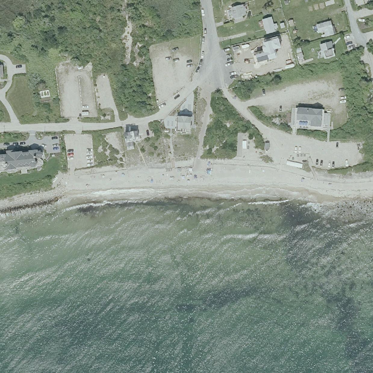 Aerial map of Green Hill Beach public access